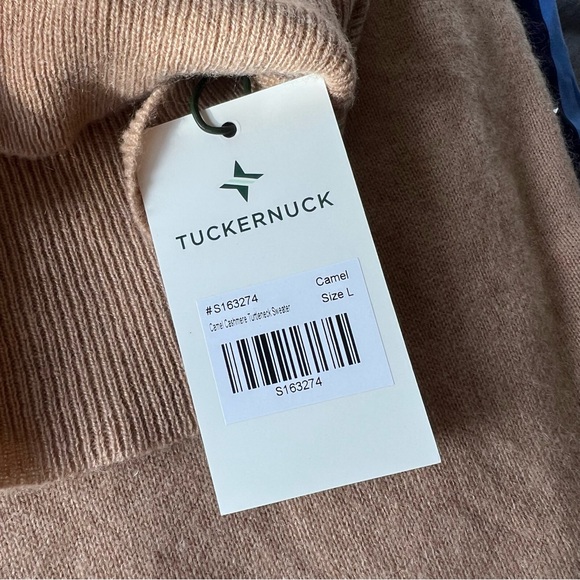 NWT TUCKERNUCK Camel Cashmere Turtleneck Sweater L - Picture 7 of 12